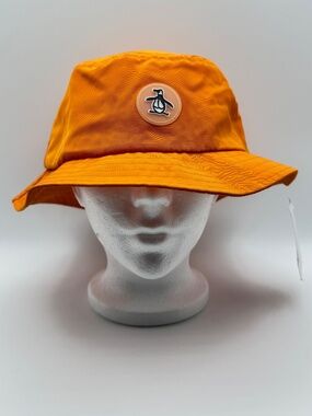 NWT Original Penguin Performance Bucket Hat in Dark Cheddar Orange, One Size